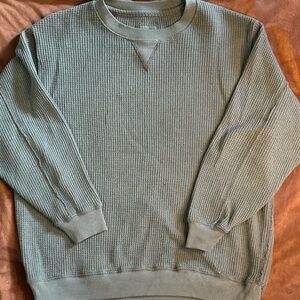 Aerie Olive Waffle Knit Sweatshirt